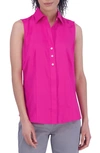 Foxcroft Ashley Sleeveless Button-up Shirt In Azalea