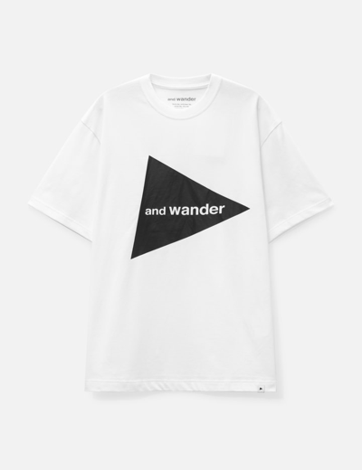 And Wander Logo-print Crew-neck T-shirt In White