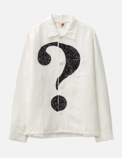 Sky High Farm Workwear Question Mark Embroidered Shirt In White