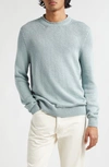 Agnona Logo-appliquéd Silk And Cotton-blend Sweater In Iceberg