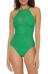 BECCA COLORPLAY LACE OVERLAY ONE-PIECE SWIMSUIT