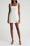 Wayf Sophie Tweed Minidress In Ivory