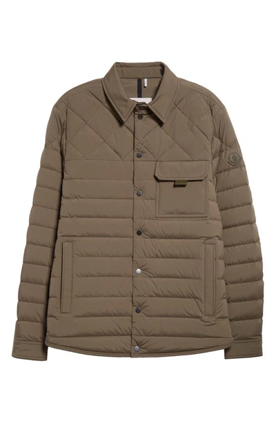 Moncler Iseran 绗缝衬衫式夹克 In Olive