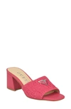 Guess Women's Gables Block Heel Slip On One Band Sandals In Medium Pink