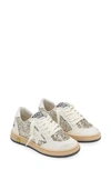 Golden Goose Ball Star Leather And Glitter Sneakers In Optic White/ Platinum