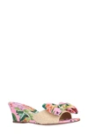 J. Reneé Milena Wedge Sandal In Natural/ Pink/ Green