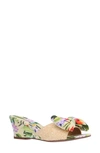 J. Reneé Milena Wedge Sandal In Natural/ Green/ Red