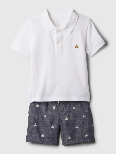 Gap Baby Polo Shirt Outfit Set In Optic White