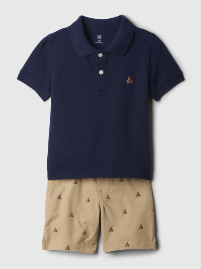 Gap Baby Polo Shirt Outfit Set In Dark Night