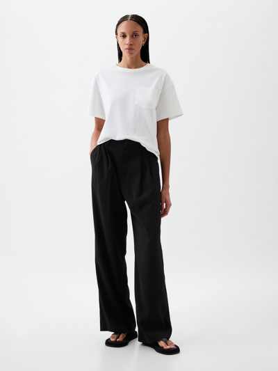 Gap 365 High Rise Pleated Trousers In Black