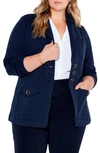 Nic + Zoe Editor Knit Blazer In Dark Indigo