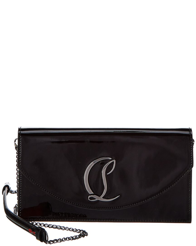 Christian Louboutin Loubi54 Glitter Leather Clutch Bag In Black