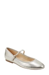 Marc Fisher Ltd Leather Mary Jane Ballerina Flats In Gold