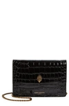 Kurt Geiger Extra Mini Shoreditch Leather Clutch Bag In Black