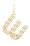 Adina Reyter Groovy Initial Diamond Pendant Charm In Yellow Gold - W