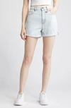 Hidden Jeans High Waist Rolled Cuff Denim Shorts In Light Wash