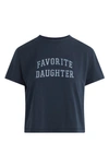 Favorite Daughter Cropped Collegiate T-shirt In Blue