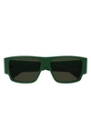 Bottega Veneta Men's Bold Triangle Stud Bv1286s 57mm Square Sunglasses In Green Green Green Green