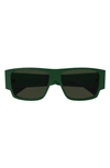 Bottega Veneta Men's Bold Triangle Stud Bv1286s 57mm Square Sunglasses In 003 Green Green Green