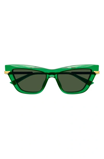 Bottega Veneta Women's Combi Acetate 54mm Cat Eye Sunglasses In Green