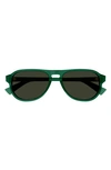 Bottega Veneta Men's Triangle Stud Bv1292s 55mm Aviator Sunglasses In Dark Green Dark Grey