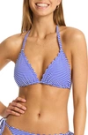 SEA LEVEL VARSITY HALTER SLIDER TRIANGLE BIKINI TOP