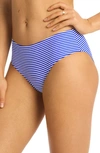 Sea Level Varsity Mid Rise Bikini Bottoms In Cobalt