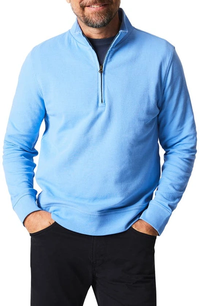 Billy Reid Cullman Half Zip In French Blue