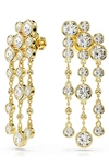 Swarovski Imber Round Cut Drop Earrings In Gold
