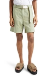SACAI CARHARTT WIP BELTED COTTON CANVAS SHORTS