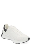 Alexander Mcqueen Sprint Runner Leather Sneakers In White,black