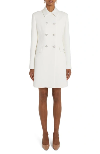 Versace Stretch Viscose Crepe Coat In Optic White