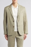 Wax London Fintry Linen Blazer In Pale Khaki