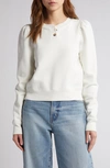 Frame Henley Sweatshirt In White