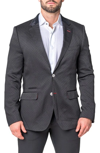 Maceoo Socrates Black Geometric Sport Coat