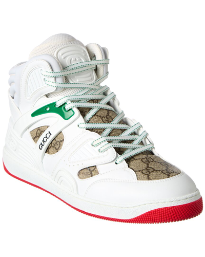 Gucci Basket Gg Supreme Canvas High-top Sneaker In White