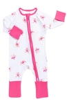 Coco Moon Plumeria Convertible Romper In Pink/ White Multi