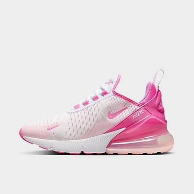 Nike Kids' Big Girls Air Max 270 Casual Sneakers From Finish Line In White/playful Pink/pink Foam