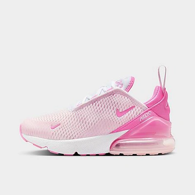 Nike Girls' Little Kids' Air Max 270 Casual Shoes In White/playful Pink/pink Foam