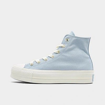 Converse Women's Chuck Taylor All Star Lift Platform High Top Casual Sneakers From Finish Line In Cloudy Daze/egret