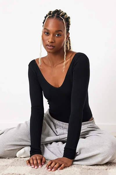 Out From Under Scoop Bodysuit In Black At Urban Outfitters