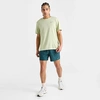 Nike Men's Dri-fit Uv Miler Short-sleeve Running Top In Sea Glass/olive Aura/heather/reflective Silver
