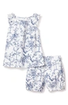 Petite Plume Girls' Timeless Toile Amelie Short Set - Baby, Little Kid, Big Kid In White