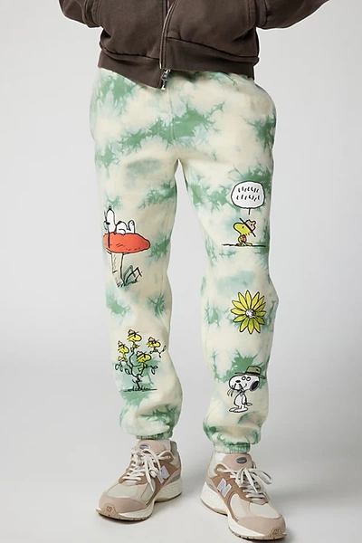 Parks Project X Peanuts Tie-dye Sweatpant In Natural/hushed Green, Men's At Urban Outfitters