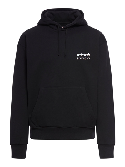Givenchy Men's 4g Stencil Boxy-fit Hoodie In Black