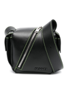 Sunnei Lacubetto Leather Shoulder Bag In Black
