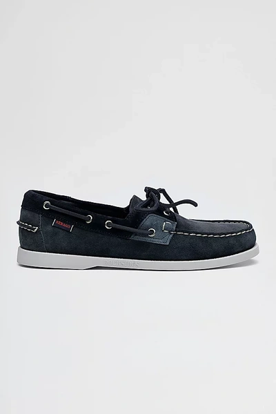 Sebago Rossisland Jib Shadow Suede Boat Shoe In Blue Tones, Men's At Urban Outfitters