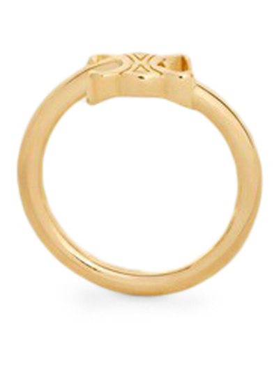 Celine Triomphe Asymmetric Ring In Gold Brass Gold Finish In Metallic