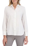 FOXCROFT MEGHAN LINEN BLEND BUTTON-UP SHIRT