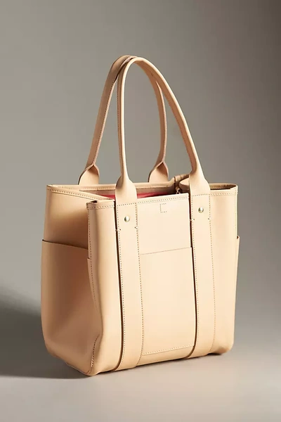 Clare V Le Slim Box Tote In Beige